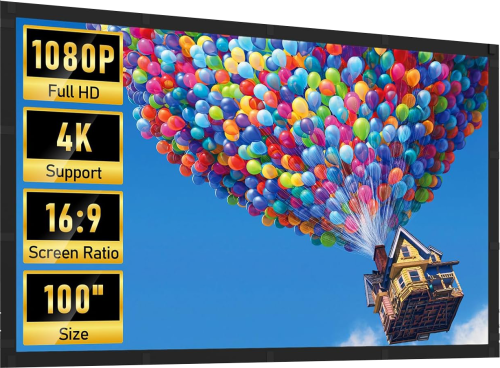 HAPPRUN 100 Inch 16:9 Foldable Portable Projector Screen and Stand with Carrying Bag